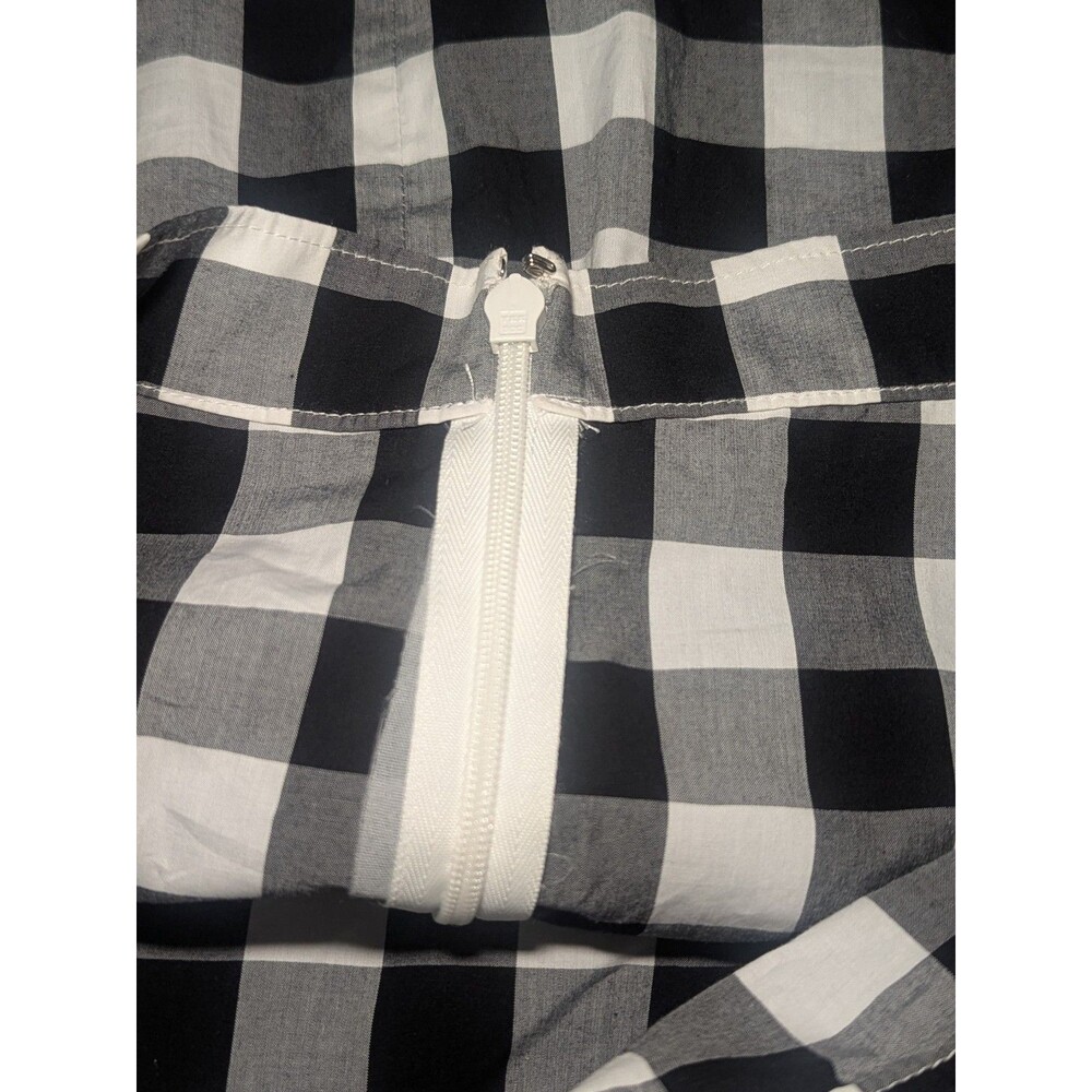 J. Crew Women's Black White Plaid Gingham Ruffled Mini Skirt, 6T - Picture 3 of 7